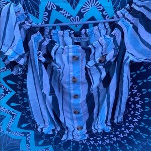 Arizona crop blue shirt